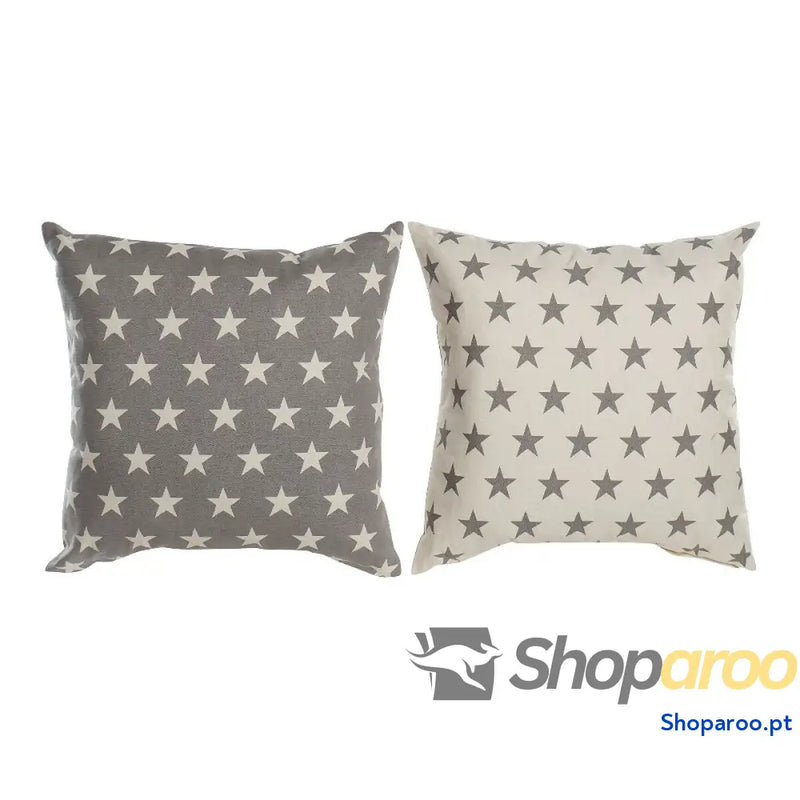 Almofada DKD Home Decor Bege Castanho 60 x 10 x 60 cm Estrelas (2 Unidades)