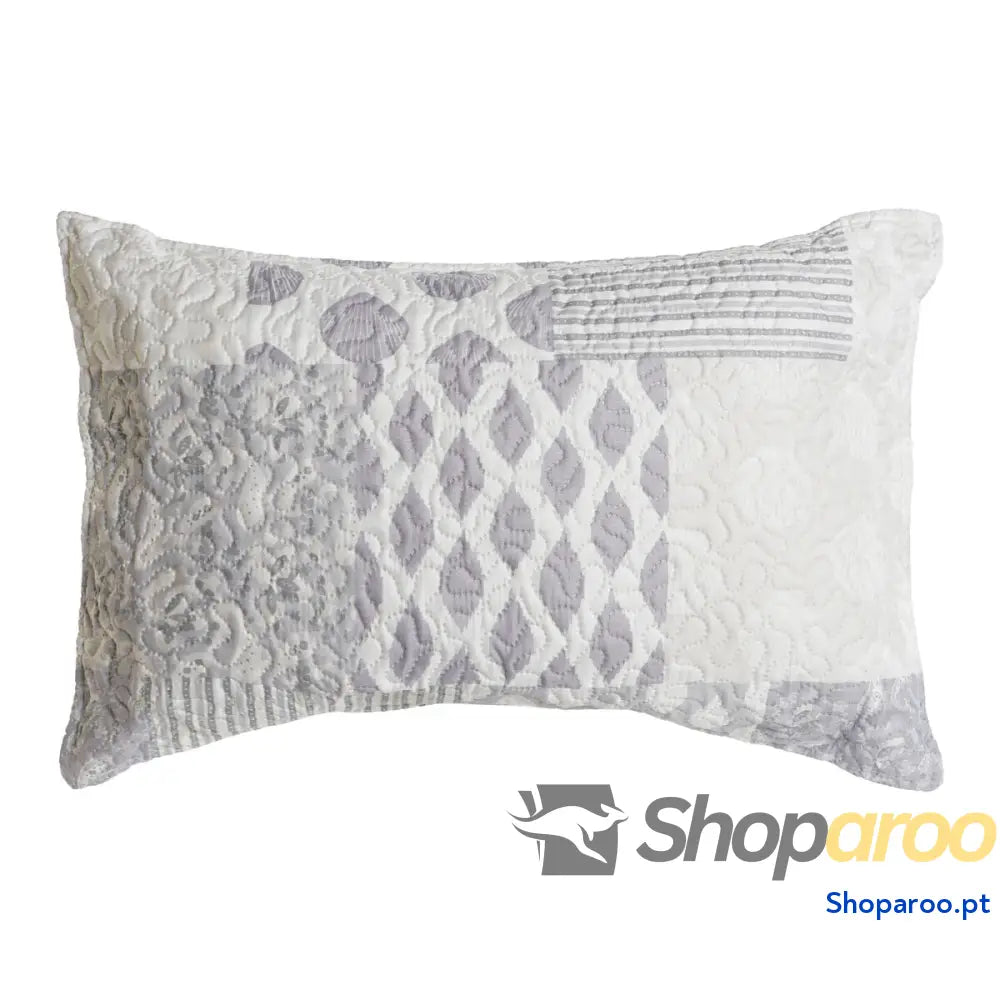 Almofada DKD Home Decor Bege Cinzento Poliéster Patchwork 60 x 10 x 40 cm