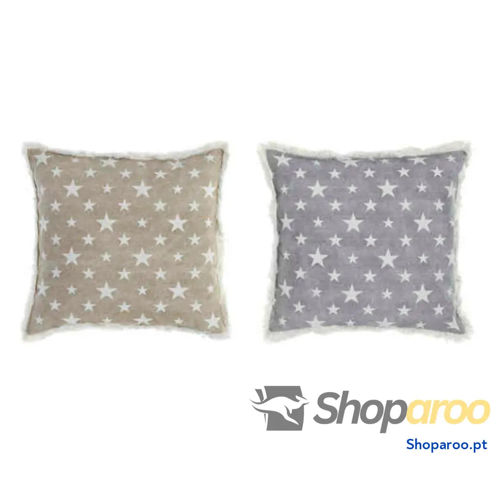 Almofada DKD Home Decor Cinzento Bege Poliéster Algodão Alumínio (45 x 10 x 45 cm) (2 Unidades)