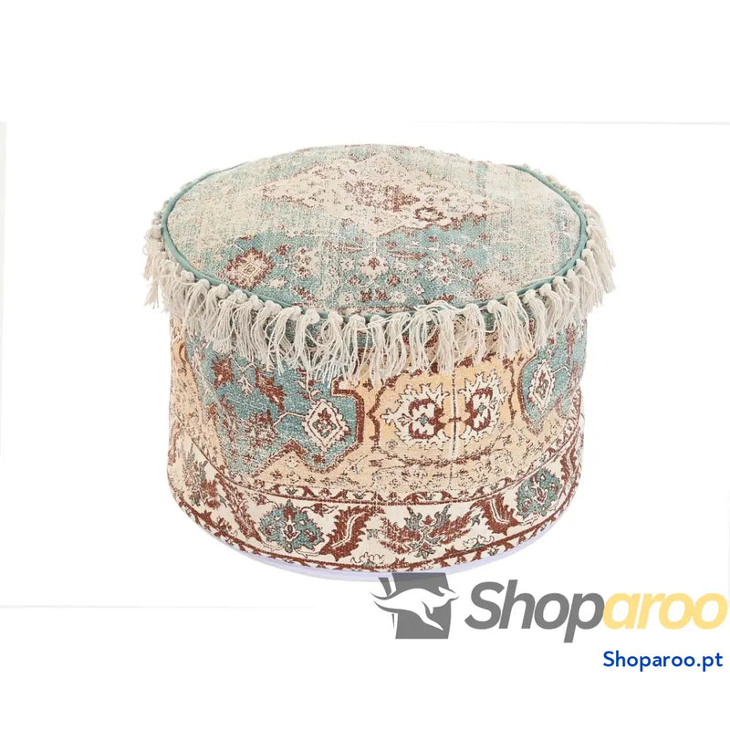 Almofada DKD Home Decor De solo 46 x 46 x 37 cm Castanho Verde Amarelo Árabe 45 x 45 x 35 cm Franjas