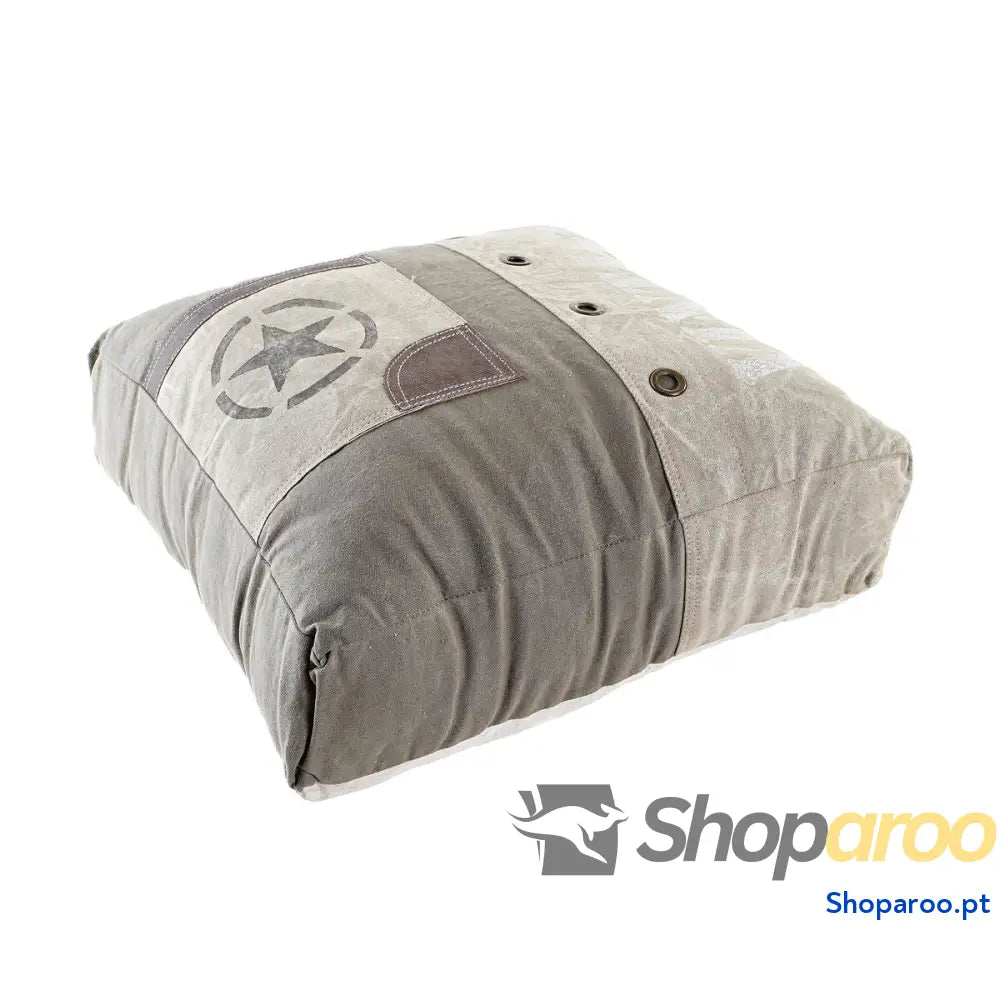 Almofada DKD Home Decor De solo Bege Castanho Poliéster Algodão Pele Estrela Alumínio Vintage (50 x 14 50 cm)