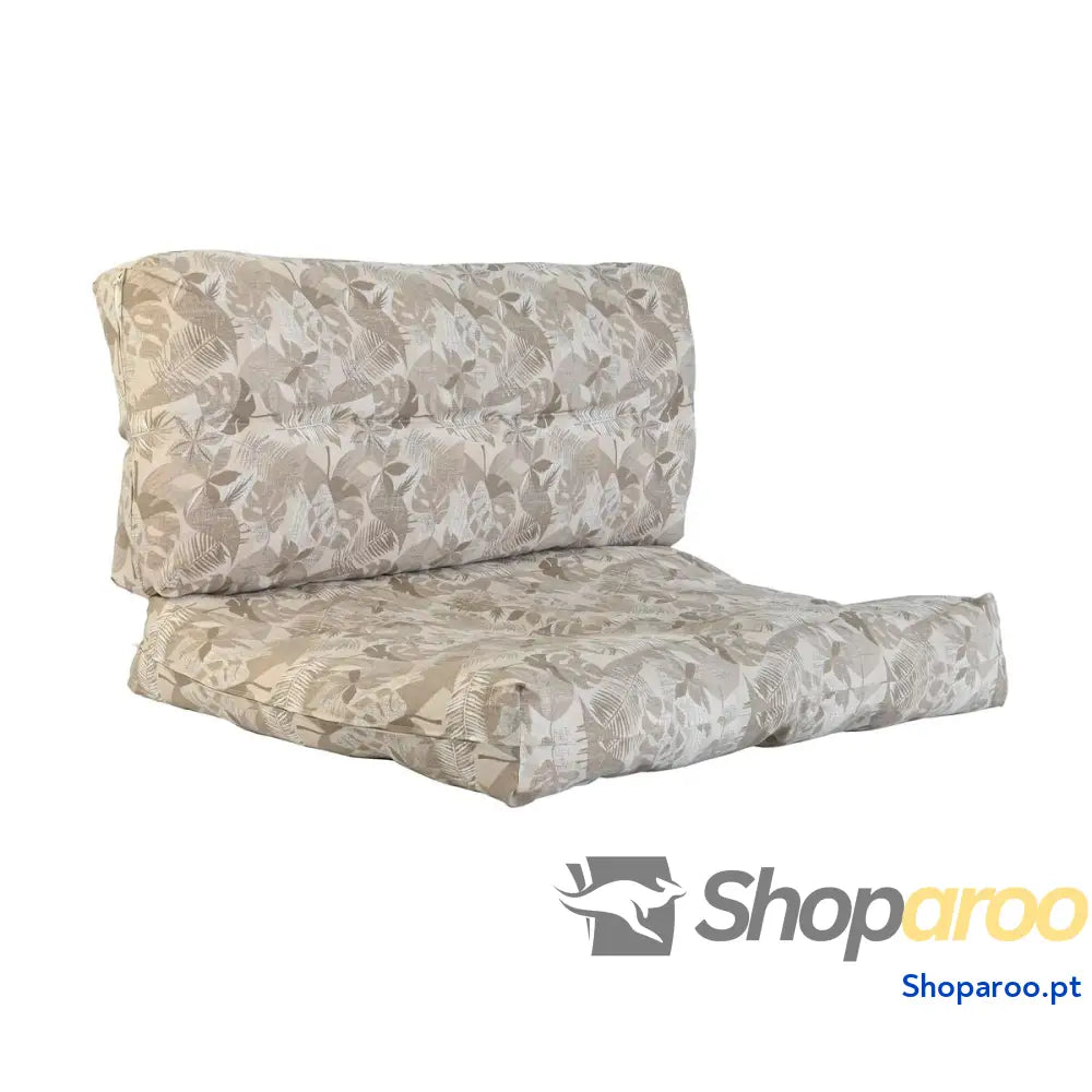 Almofada DKD Home Decor De solo Cinzento Marrom claro Alumínio Folha de planta 120 x 80 x 16 cm