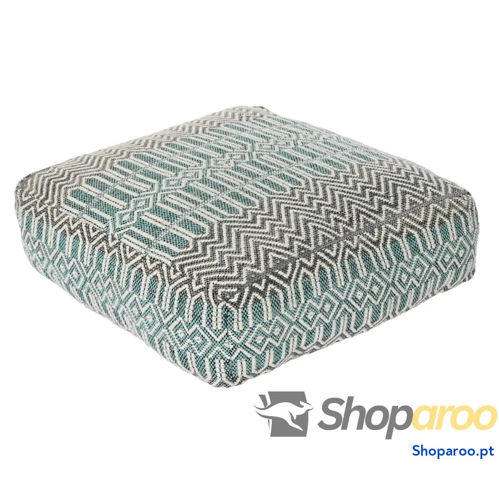Almofada DKD Home Decor De solo Riscas Azul Poliéster Algodão Menta Alumínio Branco Verde (60 x 60 x 25 cm)