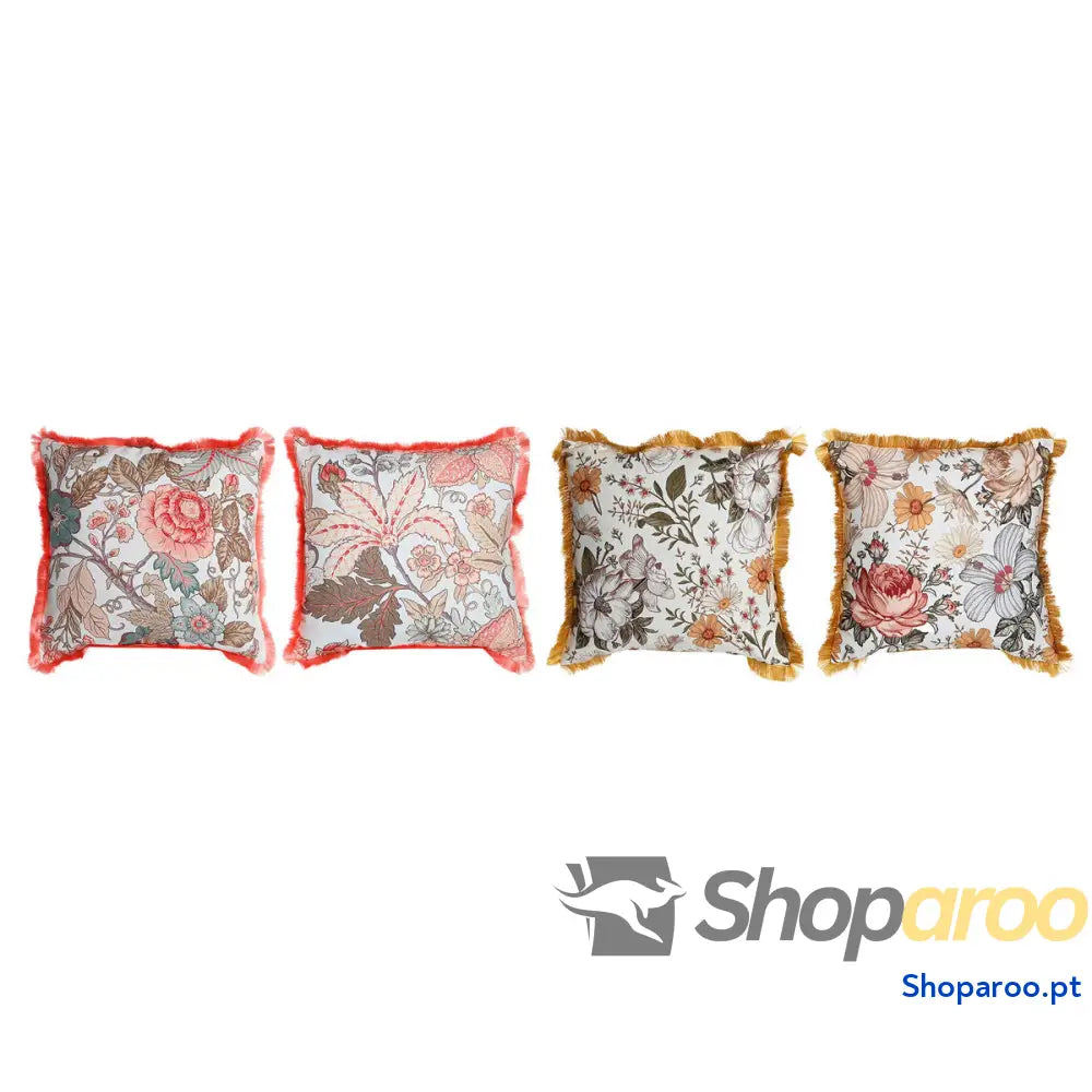 Almofada DKD Home Decor Franjas 45 x 15 x 45 cm (4 Unidades)