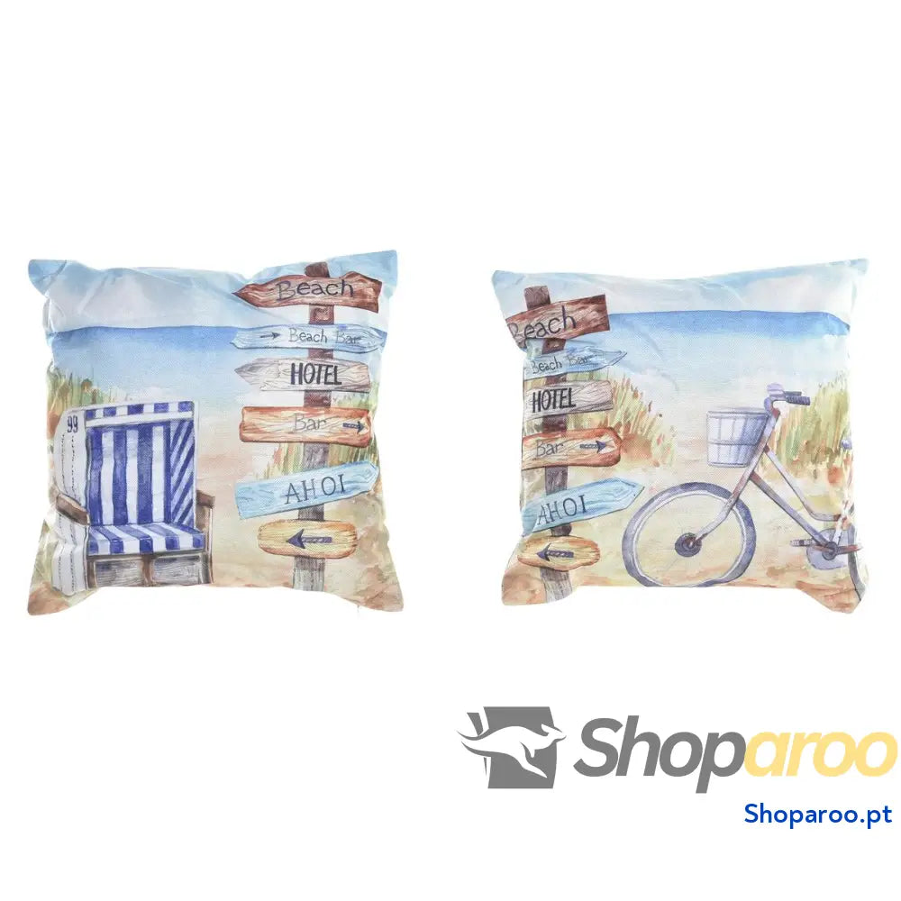 Almofada DKD Home Decor Praia Poliéster Alumínio Multicolor Mediterrâneo (45 x 10 45 cm) (2 Unidades)