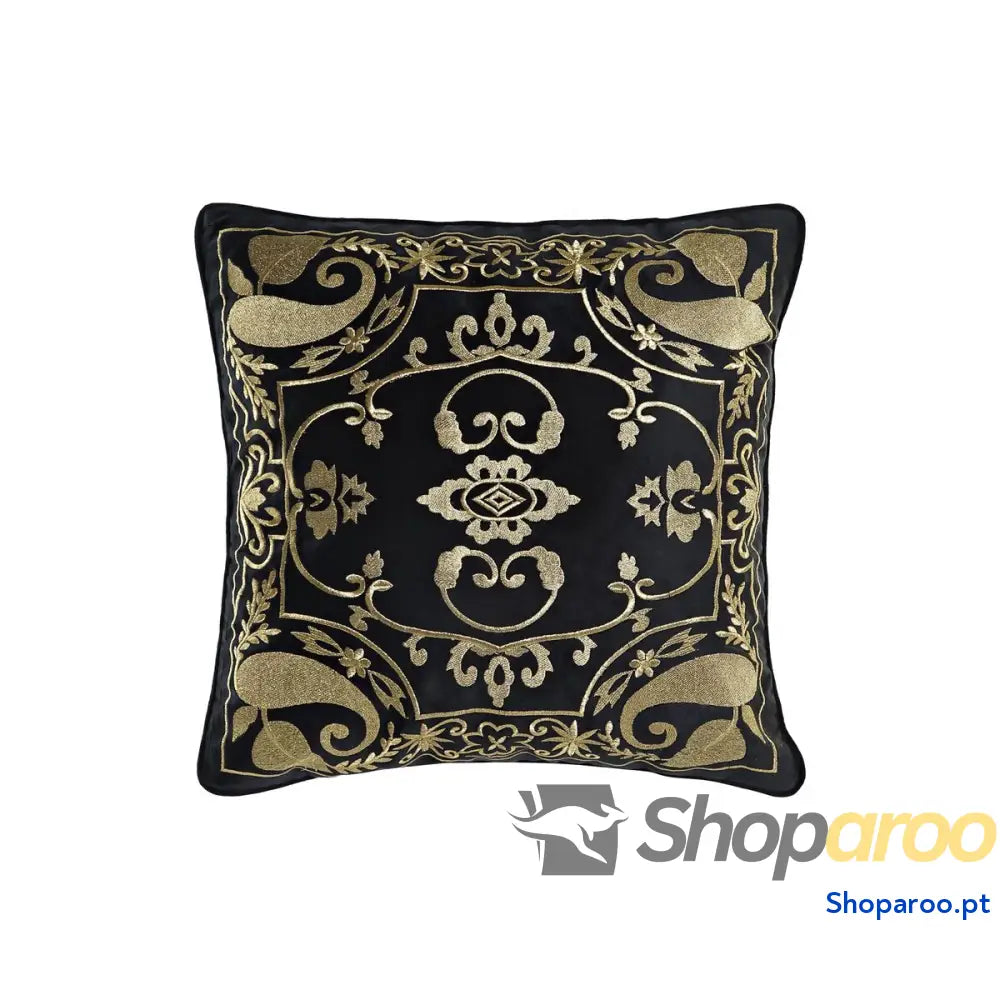 Almofada DKD Home Decor Preto Dourado 45 x 10 x 45 cm Árabe