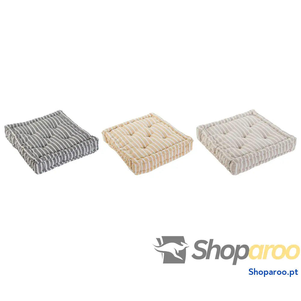Almofada Home ESPRIT Amarelo Bege Mediterrâneo 56 x 56 x 13 cm (3 Unidades)