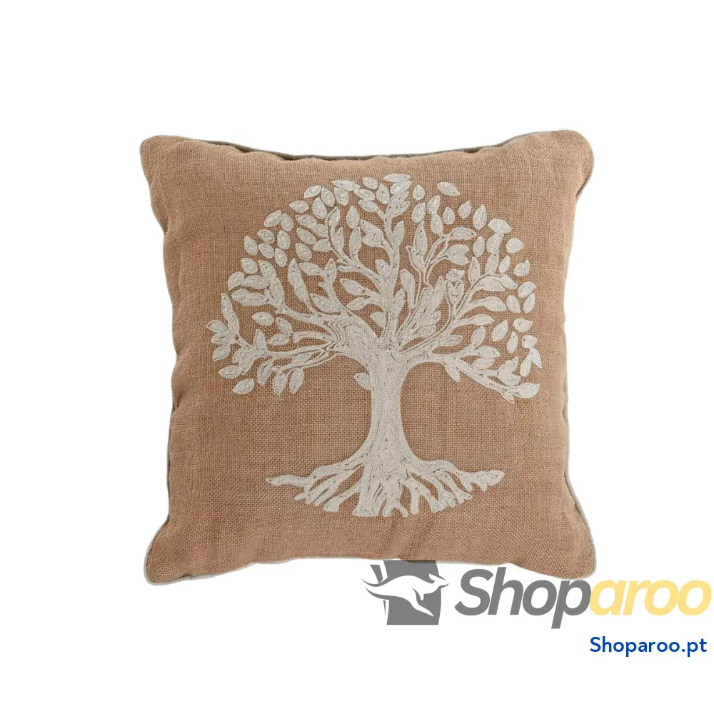 Almofada Home ESPRIT Branco Castanho Árvore Romântico 45 x 15 x 45 cm (2 Unidades)