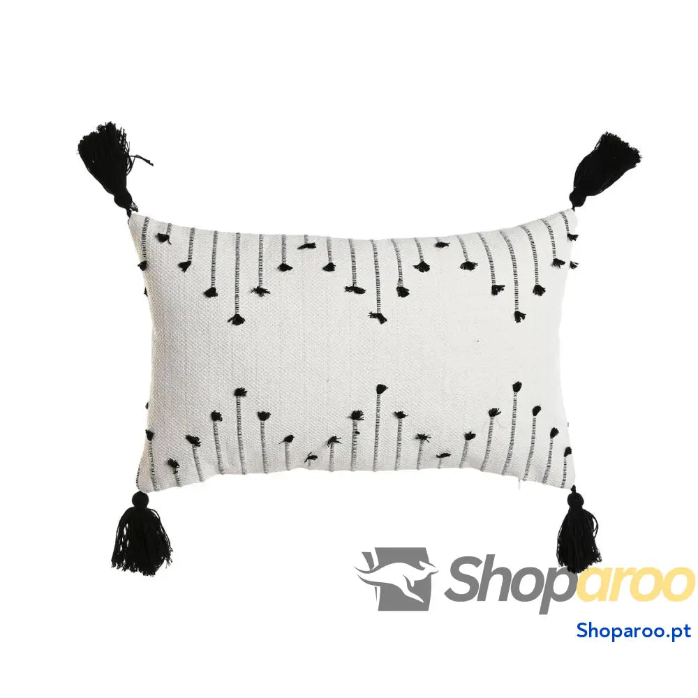 Almofada Home ESPRIT Branco Preto Losangos 50 x 15 x 30 cm