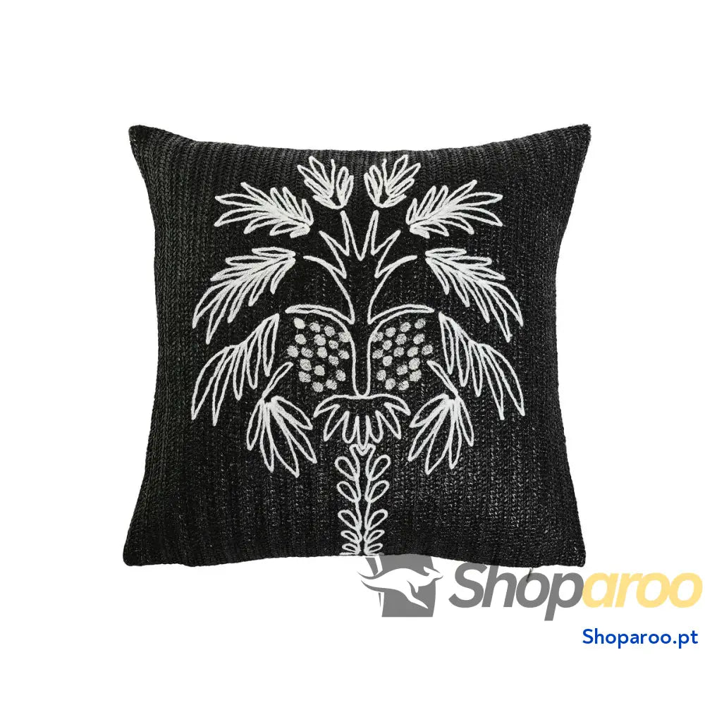 Almofada Home ESPRIT Branco Preto Palmeira 42 x 15 x 42 cm