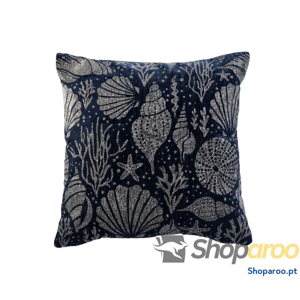 Almofada Home ESPRIT Prateado Azul Marinho Mediterrâneo 45 x 15 x 45 cm