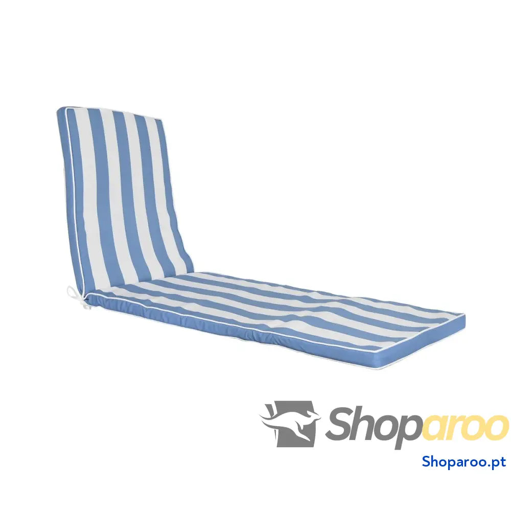 Almofada para Espreguiçadeira DKD Home Decor Cama de Rede Branco Azul celeste 190 x 60 x 5 cm