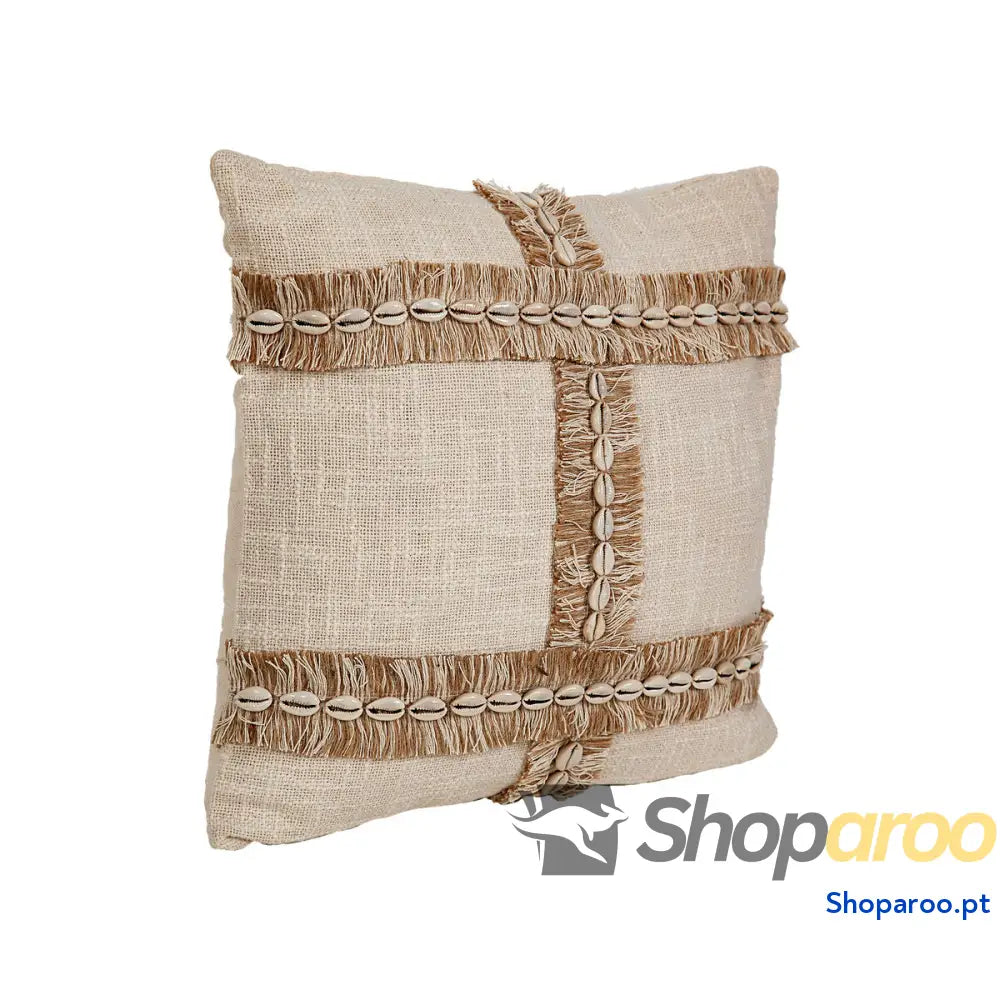 Almofada Romimex Bege Algodão Conchas 45 x 8 x 45 cm