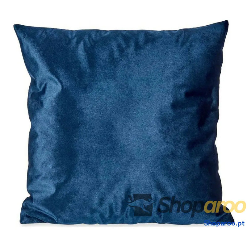 Almofada Veludo Azul Poliéster (45 x 13 x 45 cm)