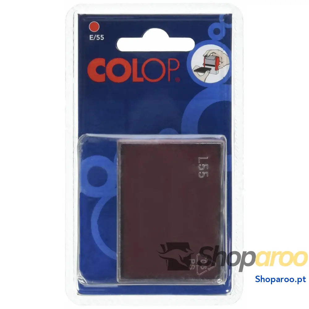 Almofadinha Colop E/55 Tinta Vermelho 2 Peças