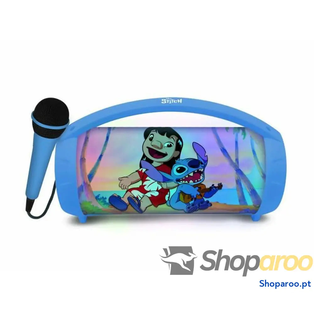 Altifalante Bluetooth com microfone para karaoke Lexibook Stitch Disney Azul