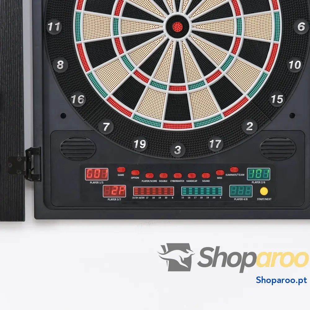 Alvo eletrônico digital para até 8 jogadores com 12 dardos e 30 pontas portas de tela LED 27 jogos diferentes 51x6,5x57