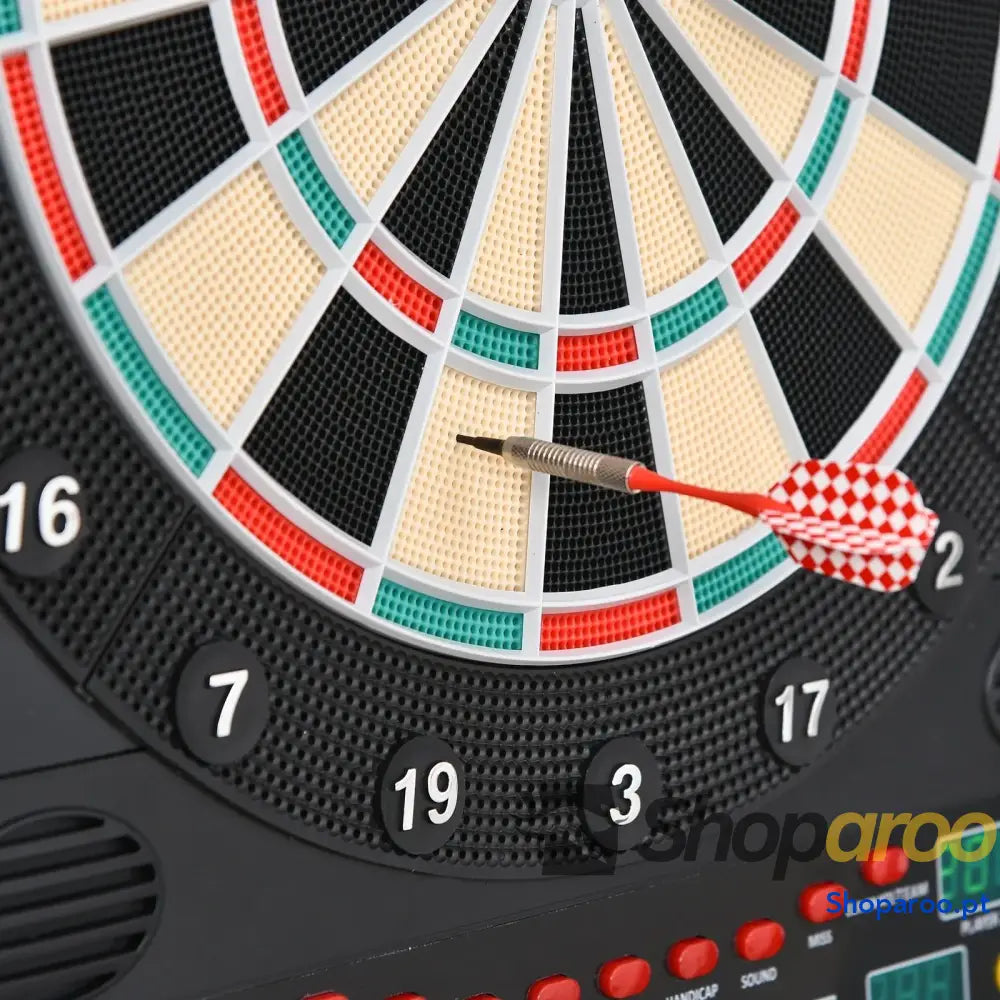Alvo eletrônico digital para até 8 jogadores com 12 dardos e 30 pontas portas de tela LED 27 jogos diferentes 51x6,5x57
