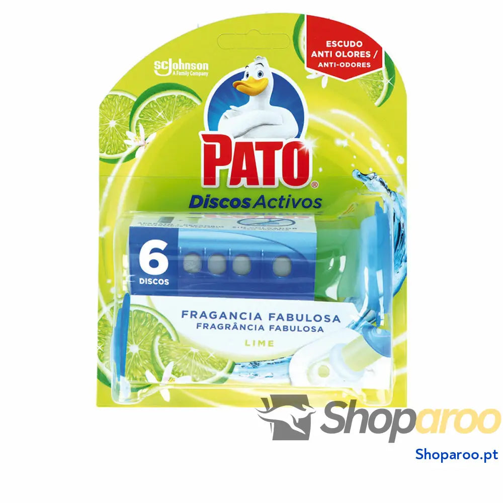Ambientador de ar casa banho Pato Discos Activos Lima 6 Unidades Desinfetante