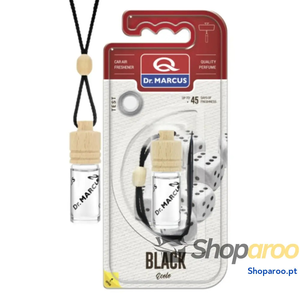 Ambientador Para Automóveis Dr Marcus Ecolo black 4,5 ml Madeira Cristal Fragância Colar 4 Peças