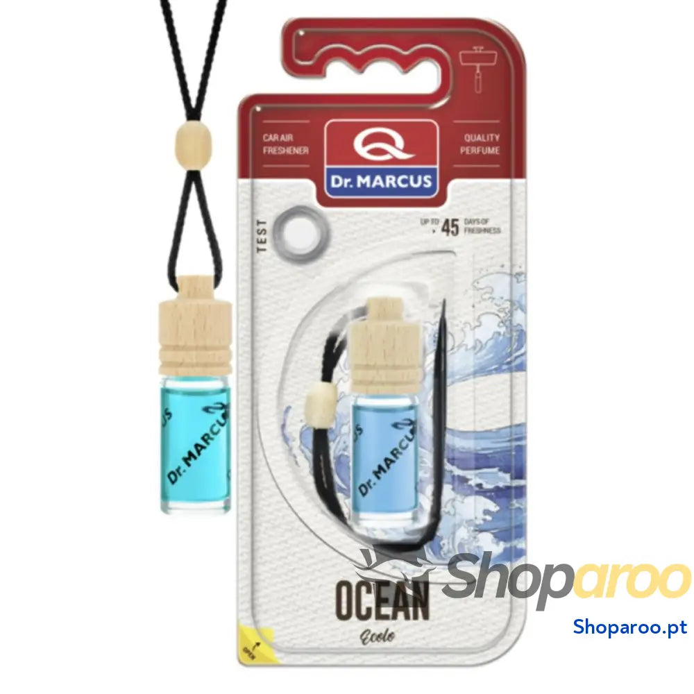 Ambientador Para Automóveis Dr Marcus Ecolo Ocean 4,5 ml Madeira Cristal Fragância Colar 4 Peças