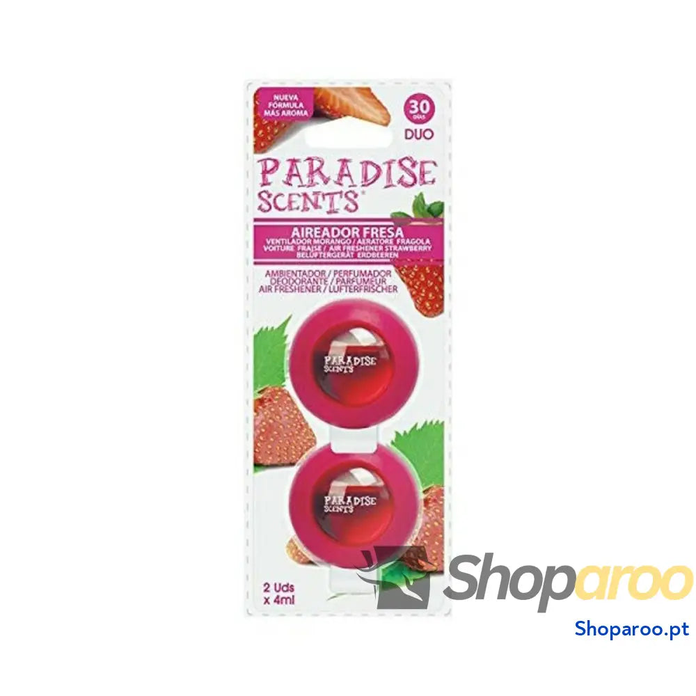 Ambientador Para Automóveis Paradise Scents Morango Duo (2 uds)