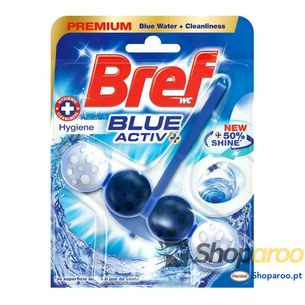 Ambientador para casa de banho Bref Blue Activ Aqua Expositor Porta 125 ml