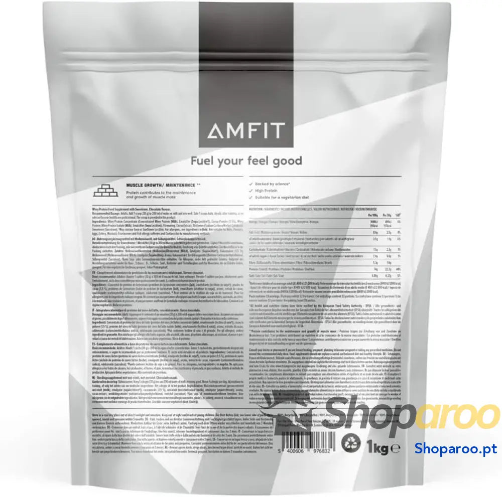 Amfit Nutrition Proteína de soro leite em pó chocolate 33 porções 1 kg (embalagem 1)