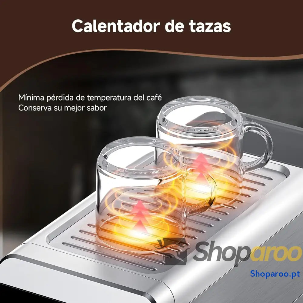 AMZCHEF Cafeteira expresso de 20 barras com ecrã LED máquina café tudo em um depósito removível 1,2 litros
