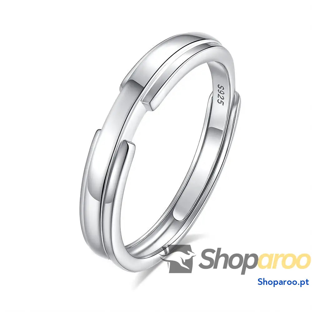 Anel de casal com diamantes em prata S925