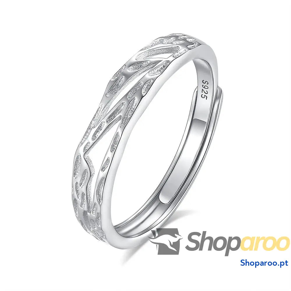 Anel de Noivado Casal em Prata S925 Estilo Chinês Lianlizhi Ajustável