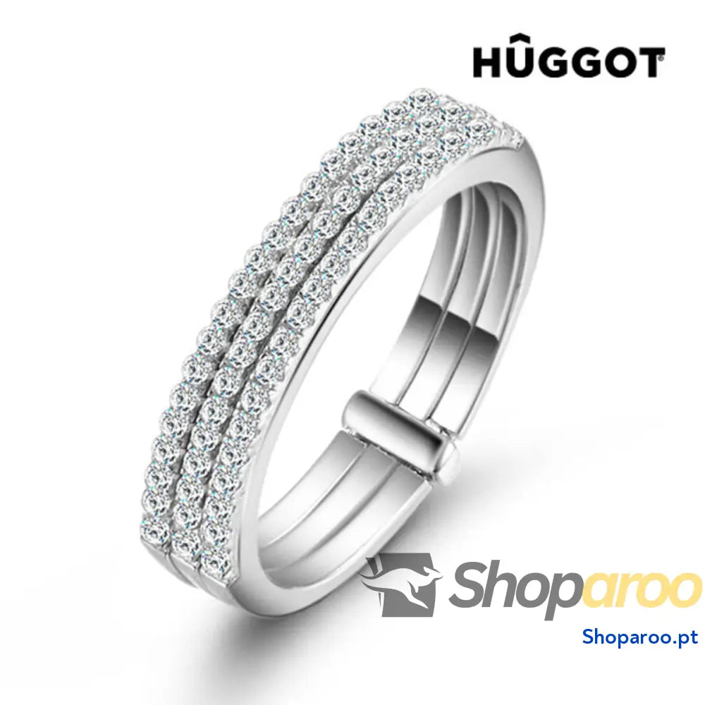 Anel de Prata Esterlina 925 com Zircónio Cúbico Three Hûggot