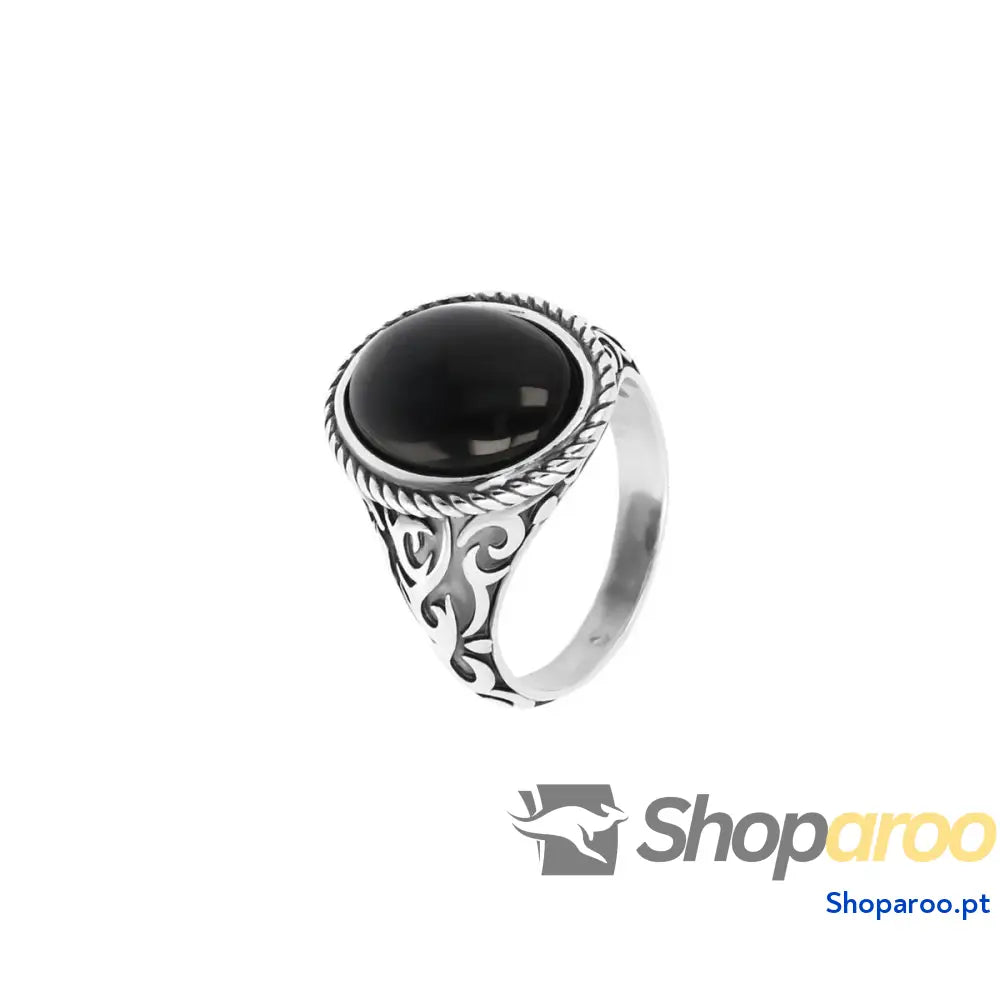 Anel feminino Albert M. WSOX00460.BO-22 Prateado Preto 22
