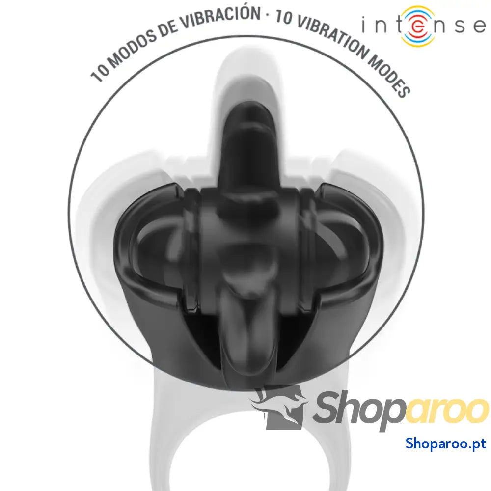 ANEL VIBRATÓRIO 10 VIBRAÇÕES COM ESTIMULADOR DE CLITÓRIS PRETO