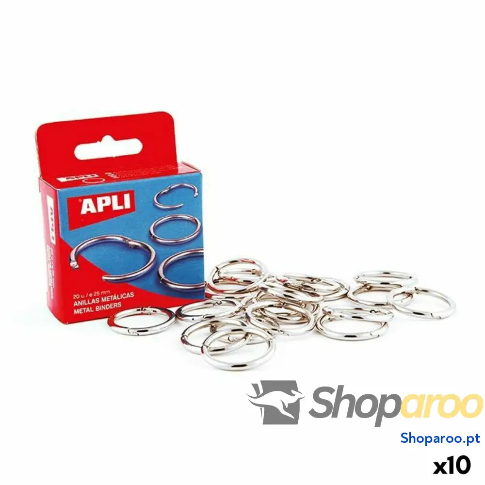 Anilhas Apli Prateado 51 mm Encadernação (10 Unidades)