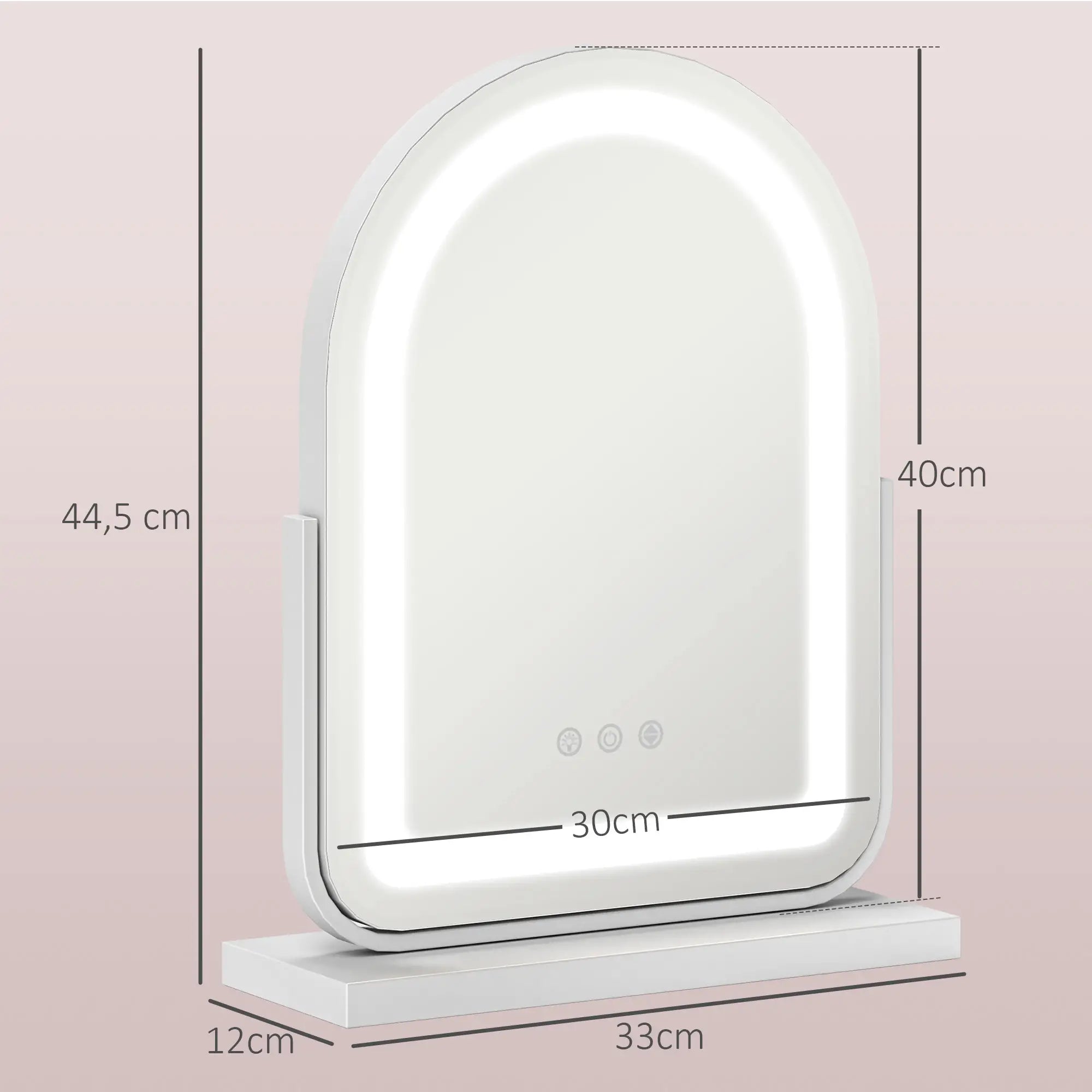 Oglindă de machiaj cu lumină LED rotativă cu iluminare ajustabilă
