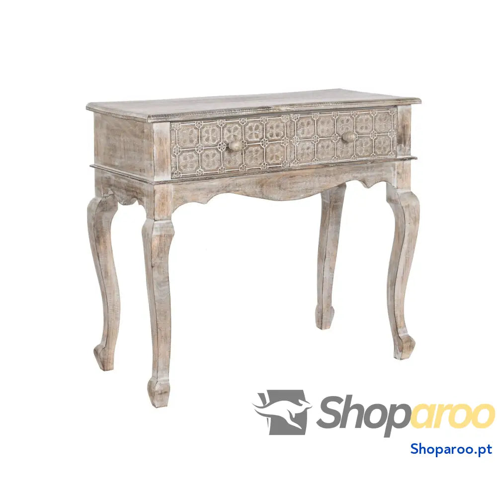 Aparador com 2 Gavetas DKD Home Decor Branco Castanho 91 x 42 81 cm