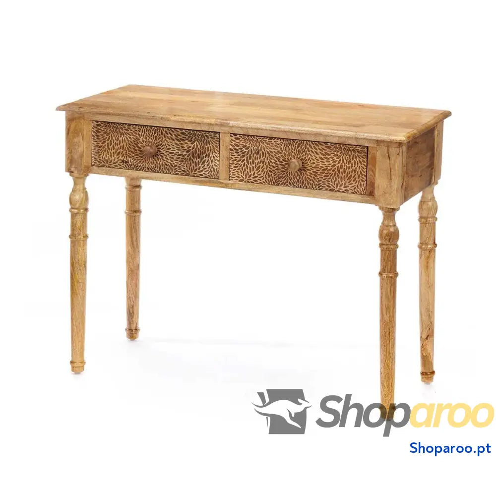 Aparador com 2 Gavetas Gift Decor 39 Castanho 98 x 77 42 cm Folhas
