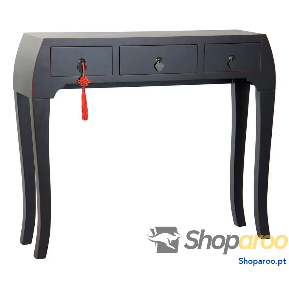 Aparador com 3 Gavetas DKD Home Decor Preto 96 x 26 80 cm
