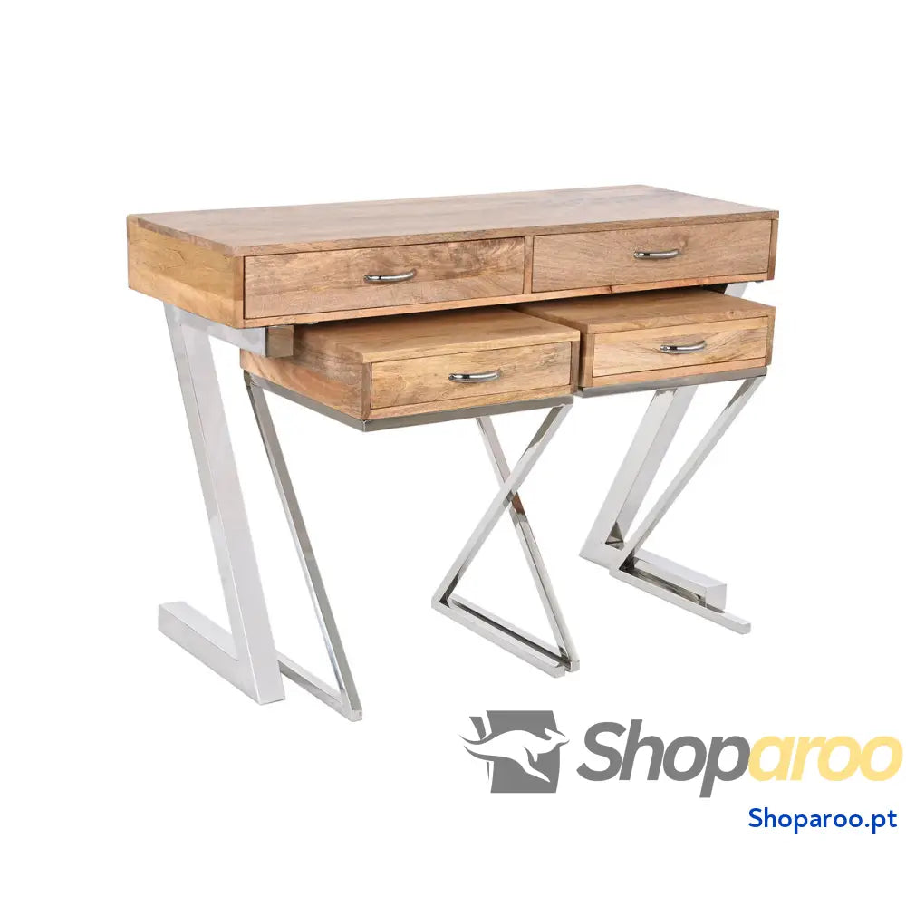 Aparador com Gavetas Home ESPRIT Castanho Prateado Marrom claro 110 x 40 76 cm 41,5 (3 Peças)
