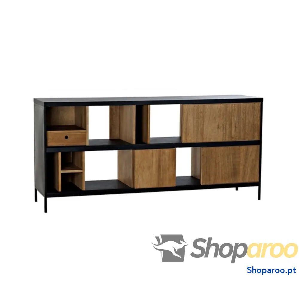 Aparador DKD Home Decor Alvin Preto Natural Ferro Tramazeira 160 x 40 75 cm