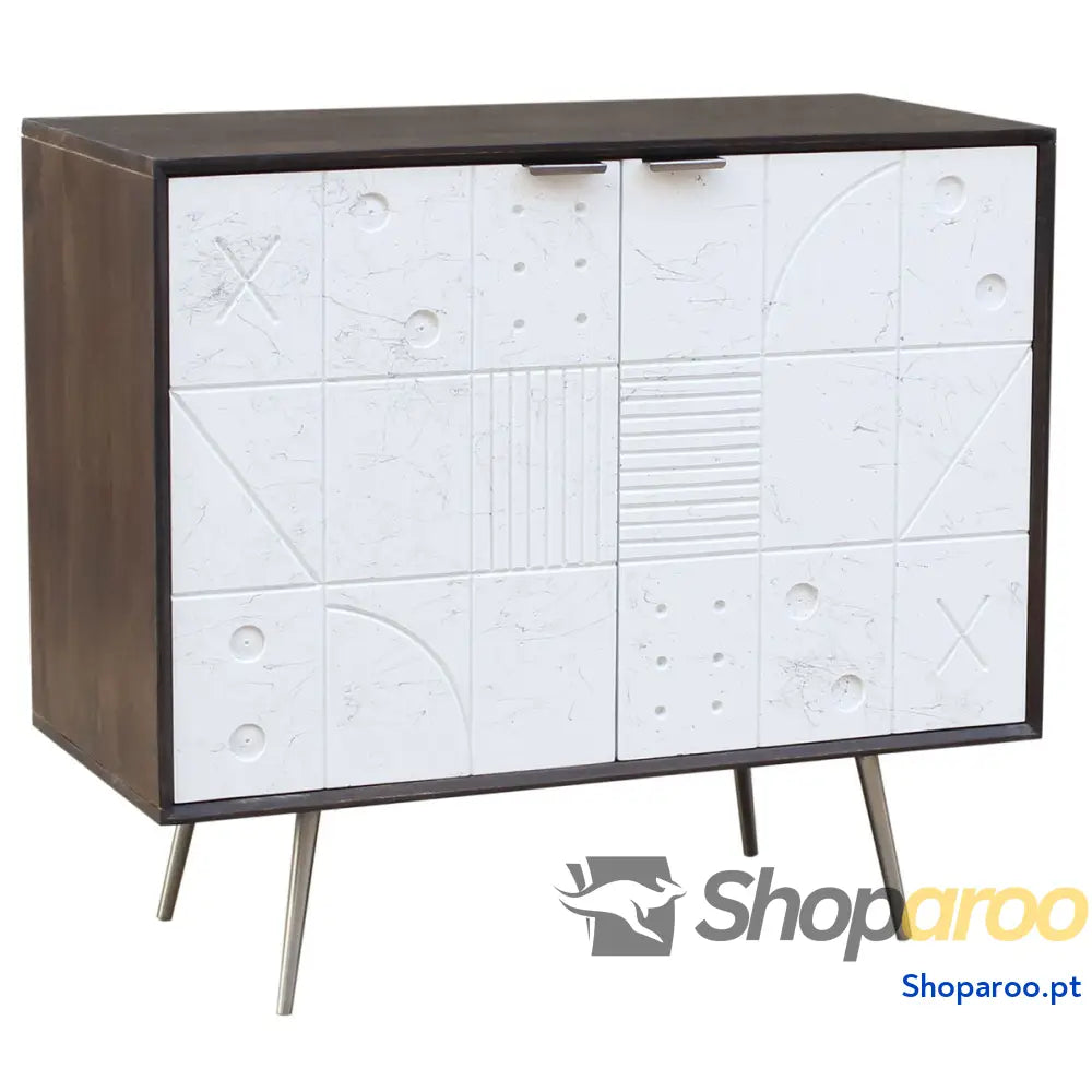 Aparador DKD Home Decor Branco Castanho Metal Madeira de mangueira 90 x 43 80 cm 82