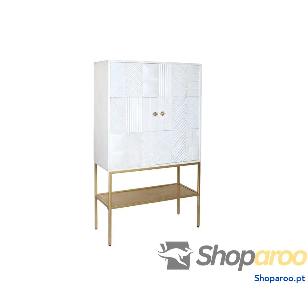 Aparador DKD Home Decor Branco Dourado Metal Madeira de mangueira 91 x 44 152 cm