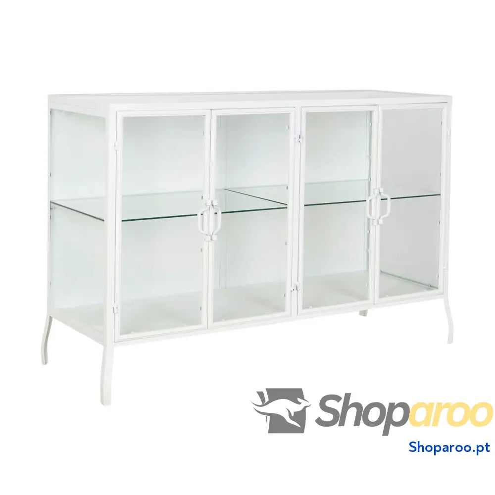 Aparador DKD Home Decor Branco Metal Cristal 120 x 40 81 cm