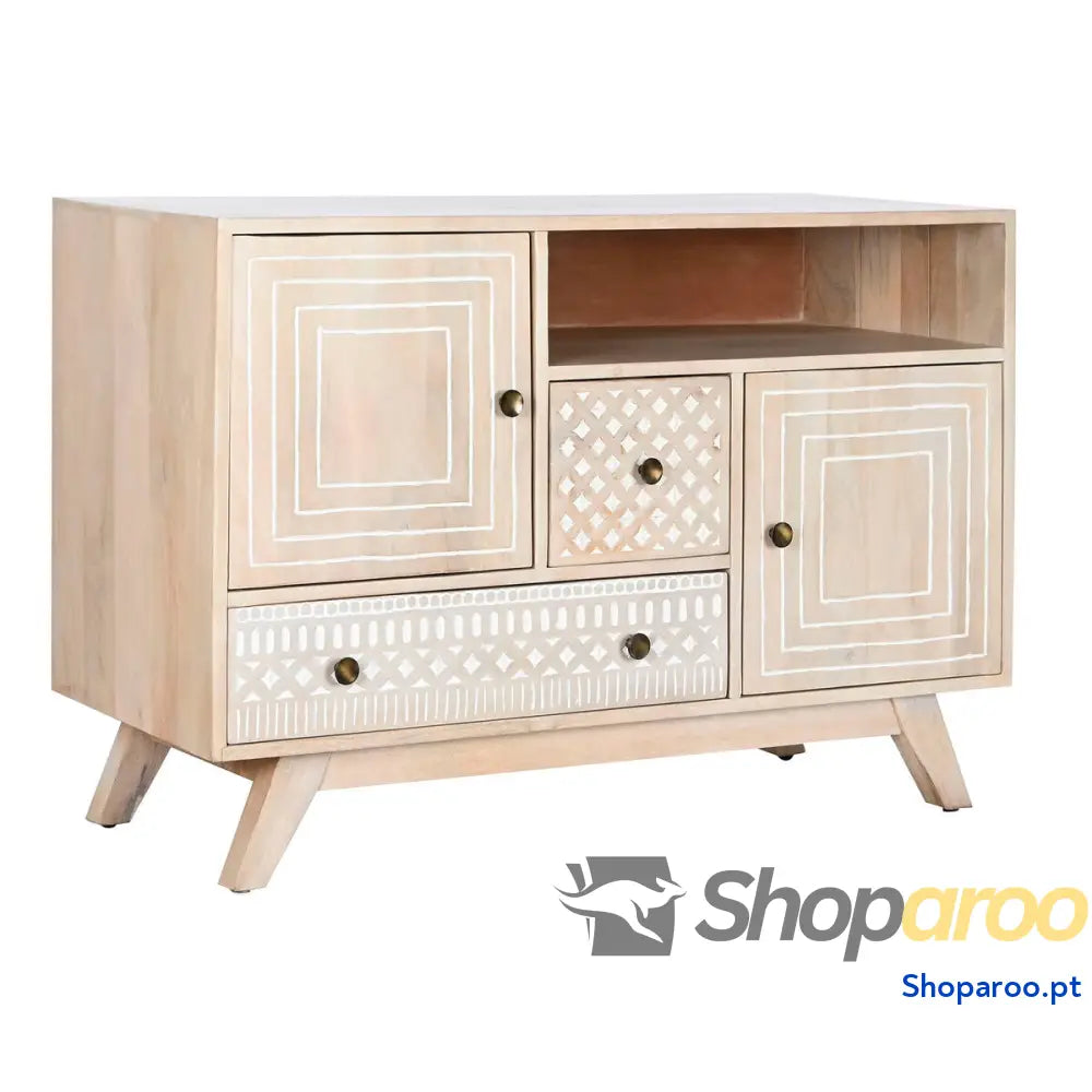 Aparador DKD Home Decor Branco Natural Madeira de mangueira 115 x 42 75 cm