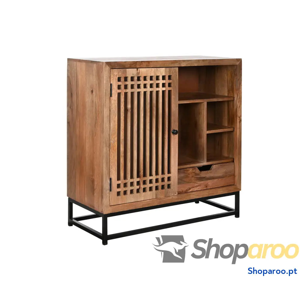 Aparador DKD Home Decor Castanho Preto Cristal Madeira de mangueira 90 x 40 cm