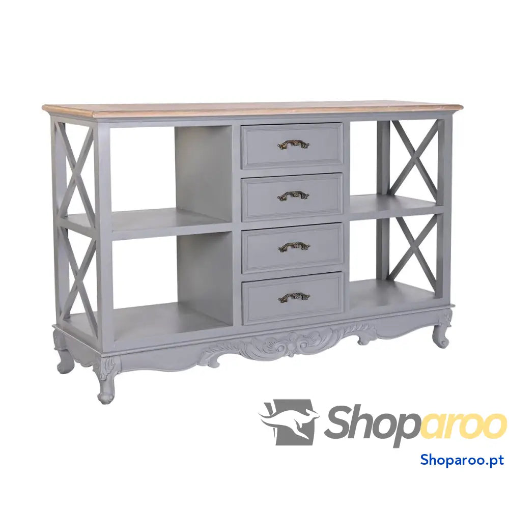 Aparador DKD Home Decor Cinzento Natural Madeira de paulónia MDF 132 x 40 84.5 cm 84,5