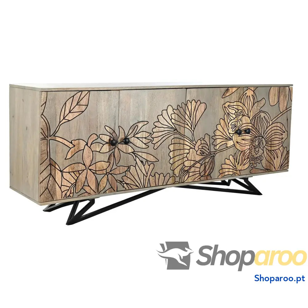 Aparador DKD Home Decor Cinzento Natural Metal Madeira de mangueira 177 x 45 74 cm