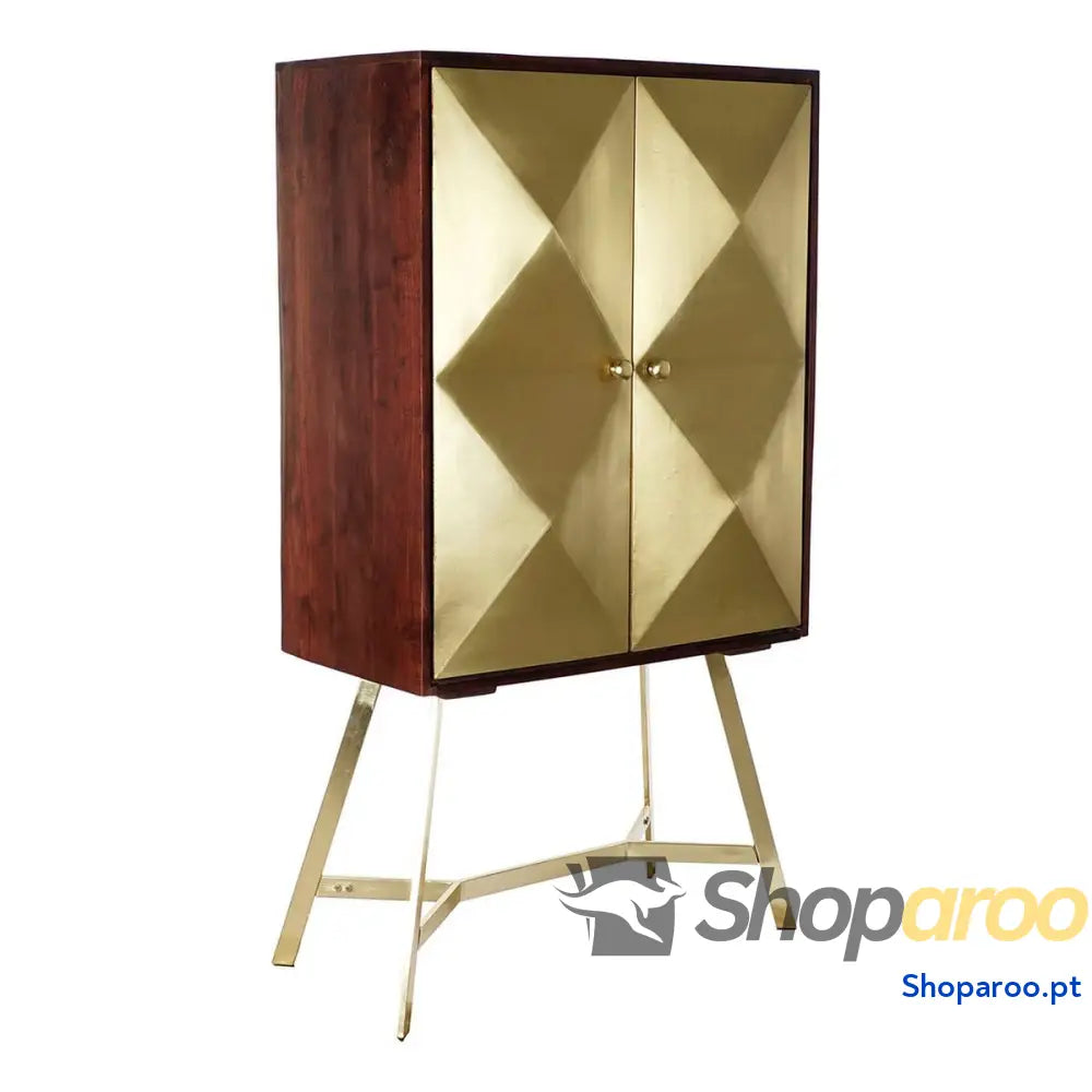 Aparador DKD Home Decor Dourado Catanho escuro Acácia Madeira de mangueira 84 x 43 156,5 cm