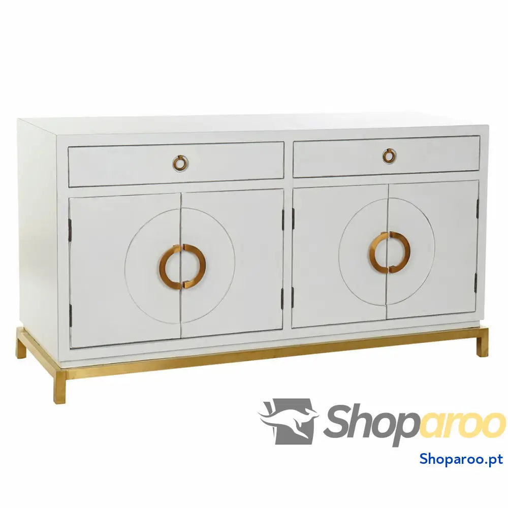 Aparador DKD Home Decor Kamakura Branco Dourado Metal Choupo 150 x 50 80 cm (150 cm)